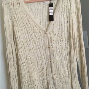 Off White with Gold Shimmer Cardigan